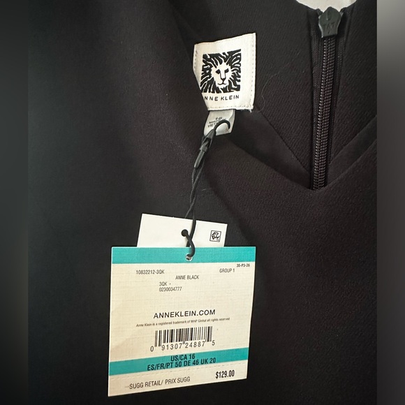 NWT Anne Klein Classic Black Dress, 16 - Picture 3 of 3